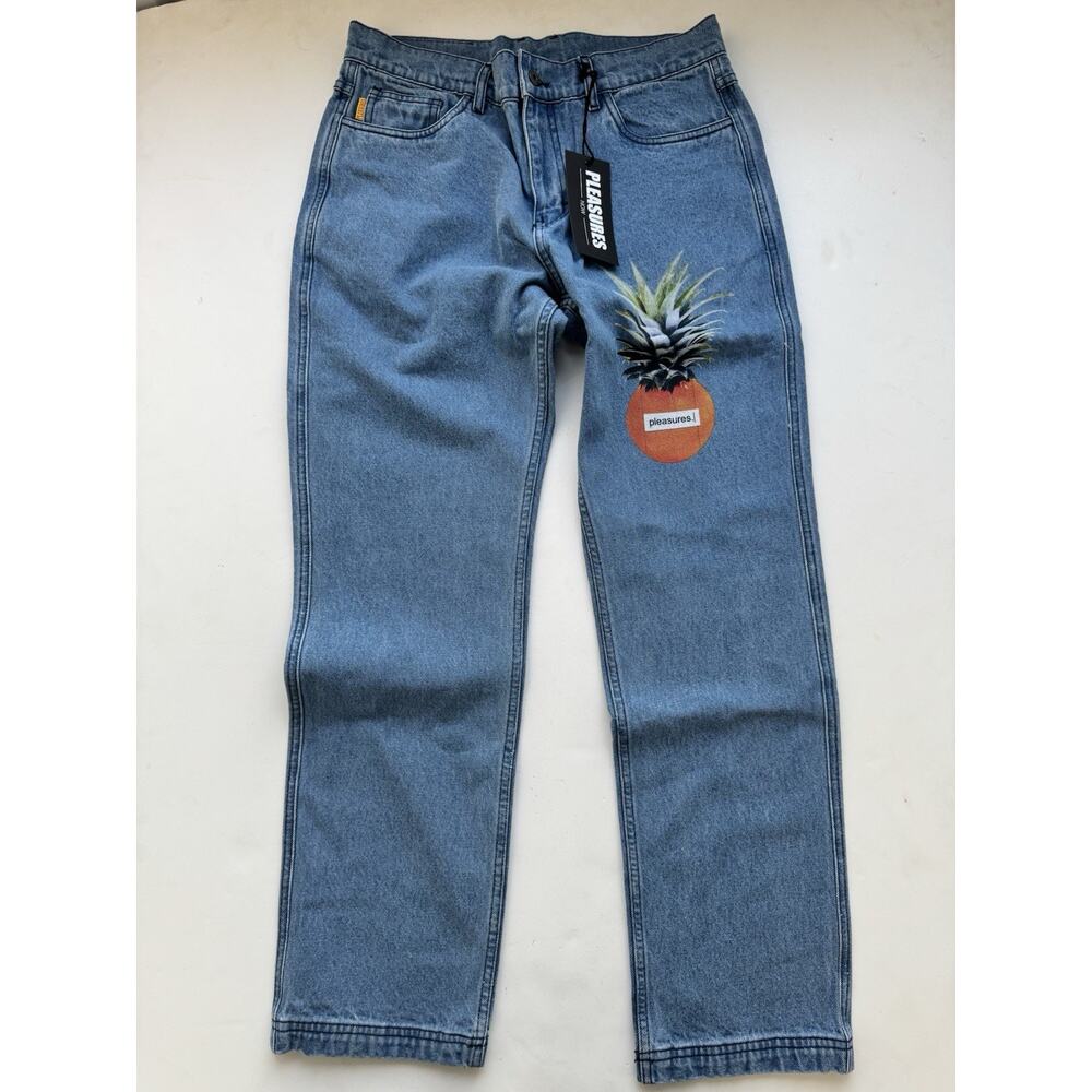 Pleasures Prelude Men's Printed Denim Pants Sz 34x32